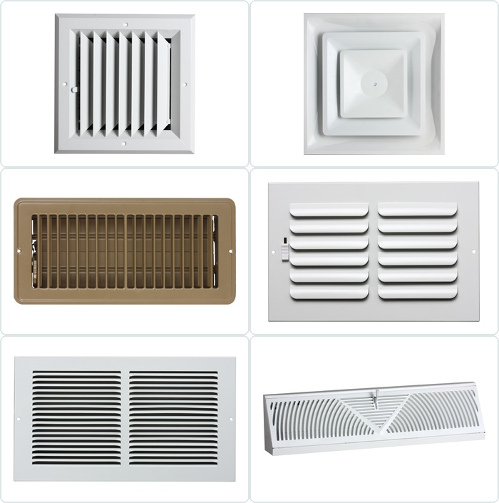 HVAC ventilation registers grilles and diffusers